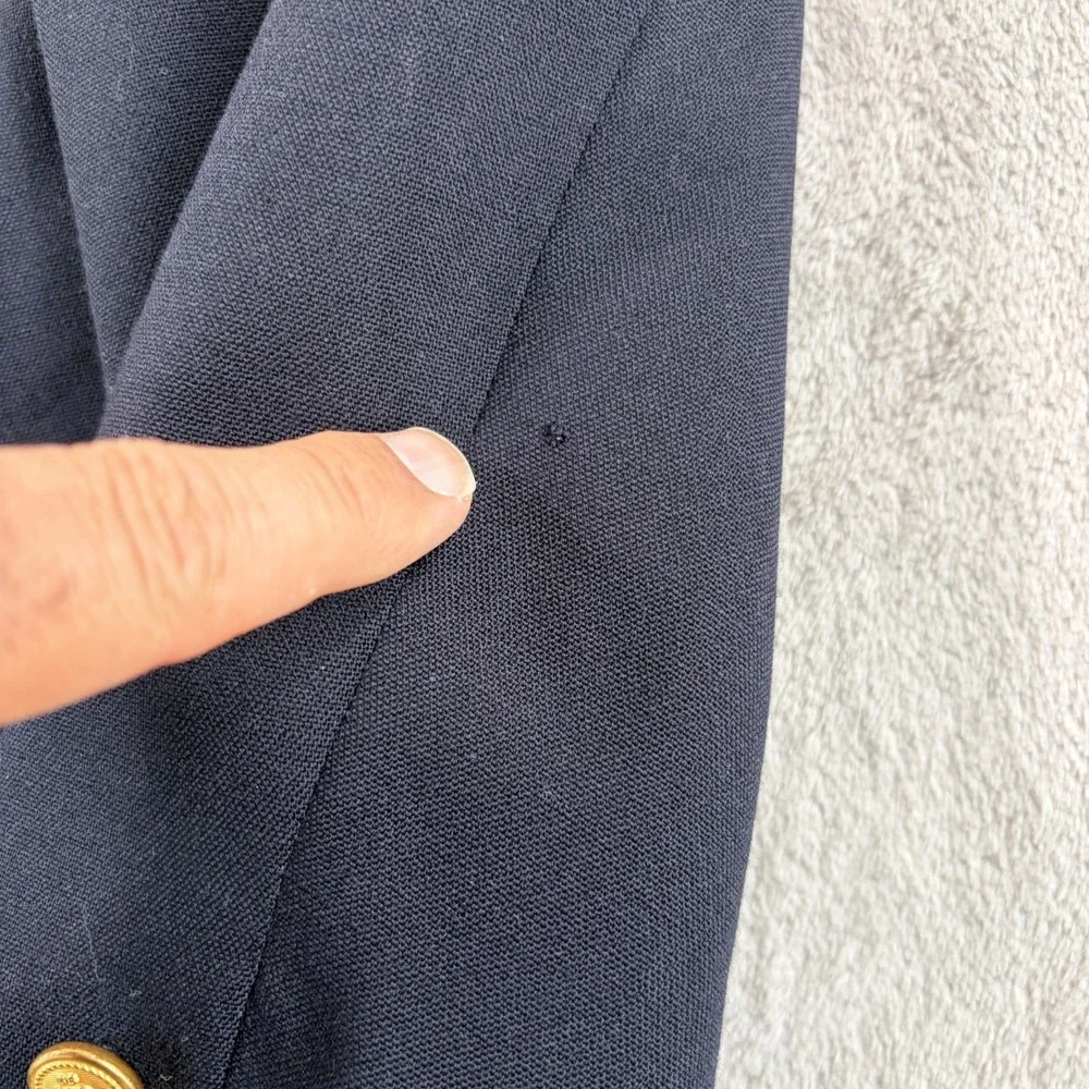 Vintage Brooks Brothers Brooksease Navy Hopsack Gold Button Blazer 41L Made USA